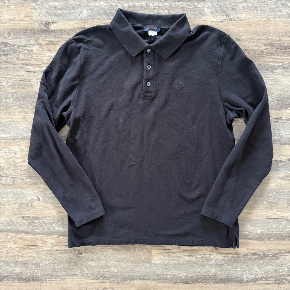 Louis Vuitton Black Long Sleeve Uniforms Polo Shirt